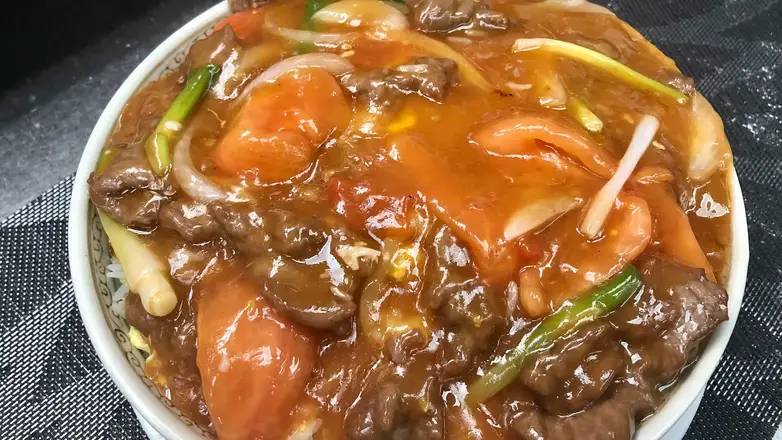 474. Stir Fried Rice with Beef and Tomato 番茄牛肉炒飯